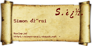 Simon Örsi névjegykártya